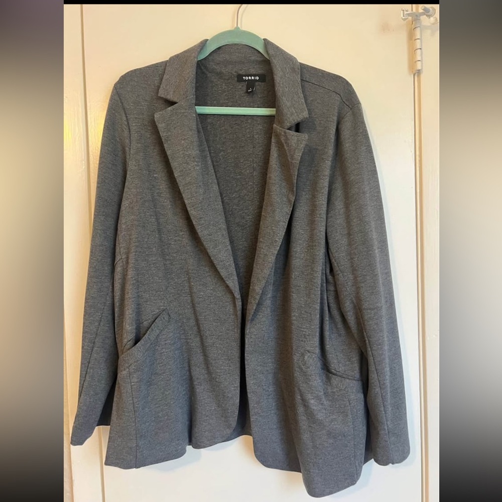 Torrid gray open front blazer 1X